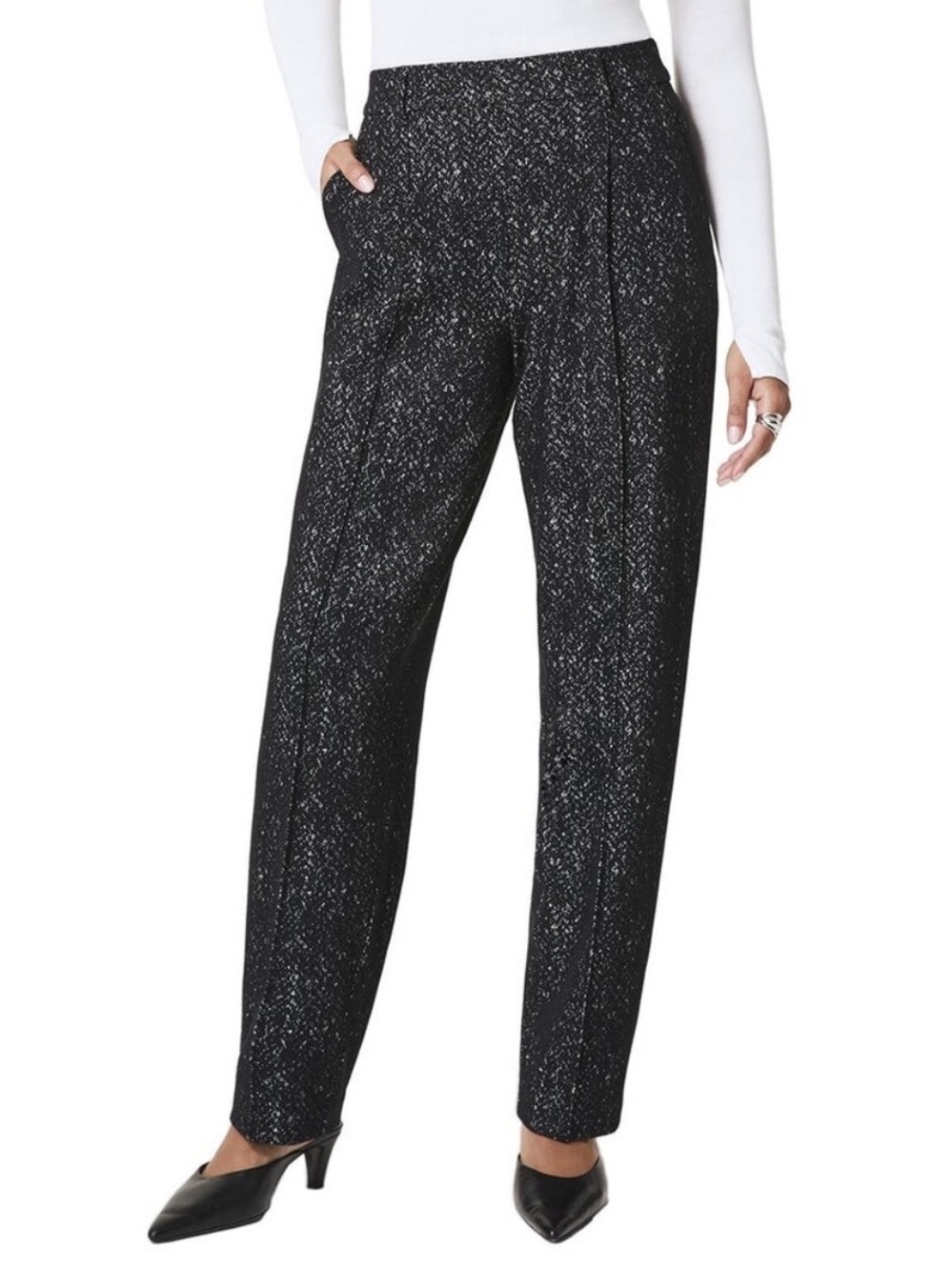 SPANX | Women’s Ponte Barrel Black & White Pants Size Large